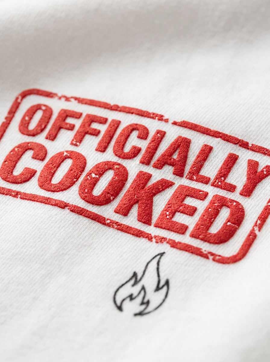 Officially Cooked Tee - print close-up